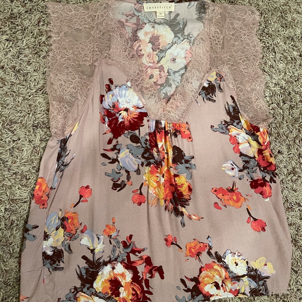 Vici floral lace tank.